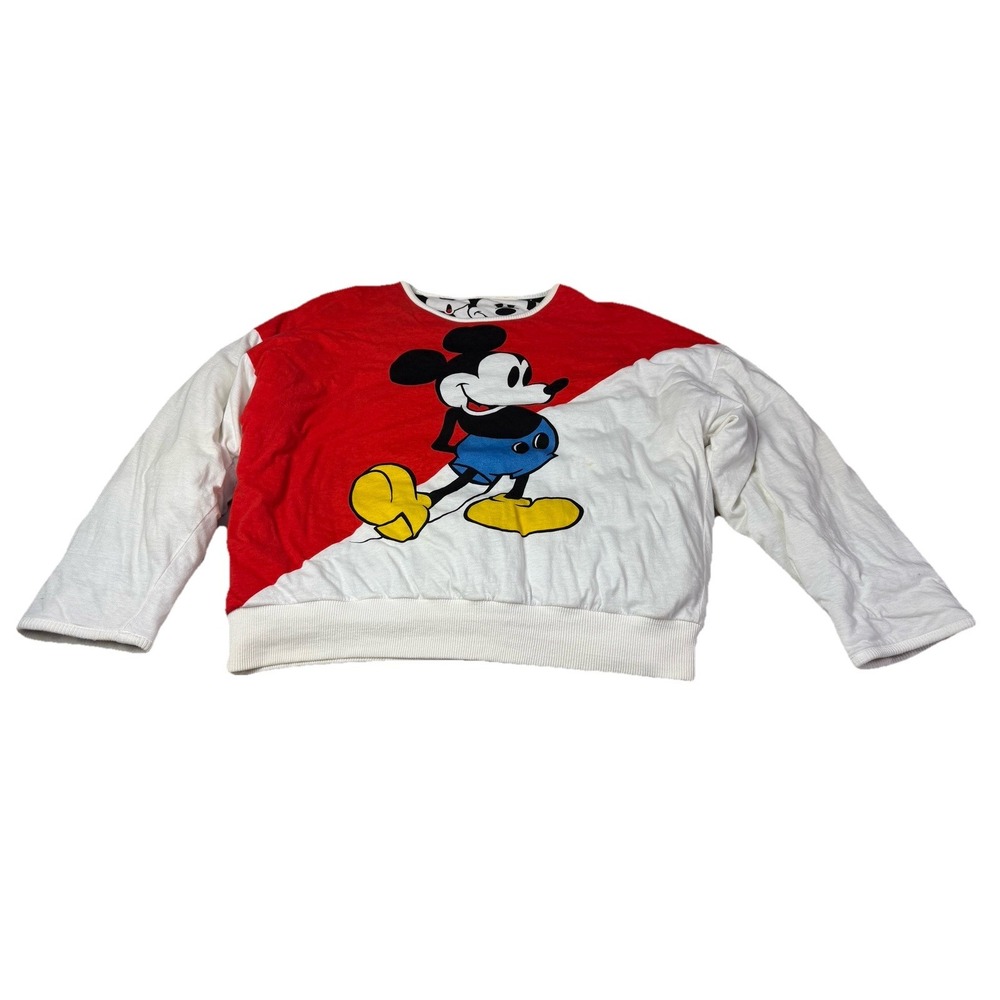 Vintage ‎ Mickey Mouse Reversible Sweatshirt Puffy 1b3